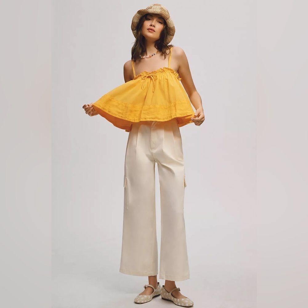 Pilcro Flowy Tank Top | XXS | Yellow